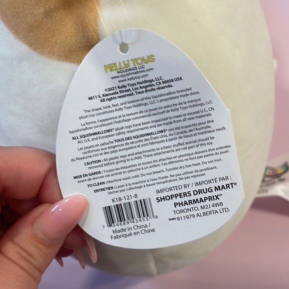 Brock the Bulldog with Blue Bunny Ears Easter 8” inch Squishmallow NWT EC 2021 - Picture 10 of 10